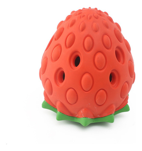 Brinquedo Mordedor Recheavel Morango Resistente Cor Vermelho E Verde