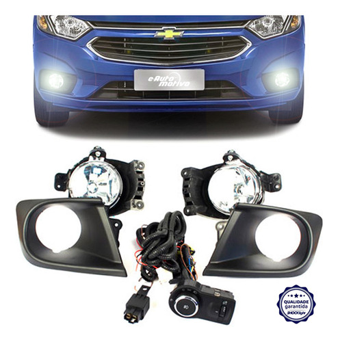 Kit Farol Auxiliar Neblina Onix 2012 A 2019 Botão Original