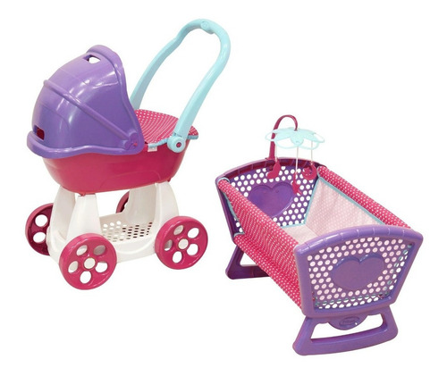 Imagen 1 de 2 de Carriolita Y Cuna Para Muñecas Prinsel Combo Baby