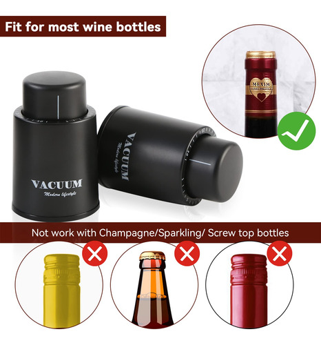 1 Paquete De Tapones Para Botellas De Vino Real Vacuum