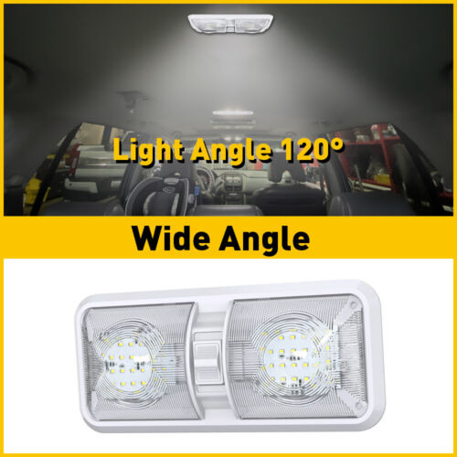 1pc Rv Led 12v Ceiling Fixture Double Dome For Light Cam Bbv