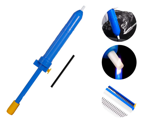 Pistola De Aspiración Manual Igad Extractor De Soldadura Con Fuerte Succión Herramienta Para Reparación Desoldadora Color Azul Y Amarillo