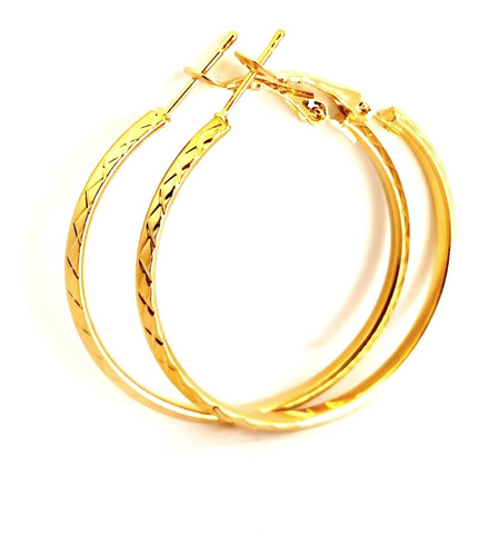 Arracadas Oro Lam. 18k Lam 38mm Envio Gratis.