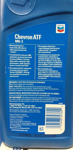 Imagen 2 de 4 de Dexron 3 Para Cajas Automaticas Chevron Atf