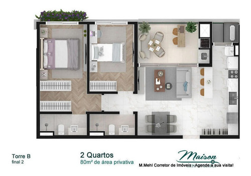 Imagem 18 de 30 de Apartamento Com 2 Dormitórios À Venda Com 150.21m² Por R$ 801.000,00 No Bairro Alto Da Glória - Curitiba / Pr - M2ag-mag606ap