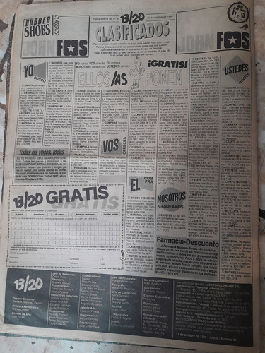Revista 13/20 11 10 1990 Eric Clapton Marilina Ross Cantilo (Usado)