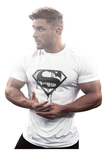 Playera Deportivo Hombre Surperman Manga Corta