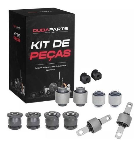 Kit 12 Buchas Suspensão Traseira Honda Civic 2001 Até 2005