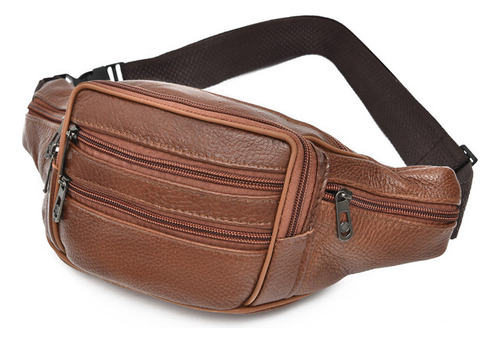 Pu Riñonera De Cuero Genuino For Hombre Con Múltiples