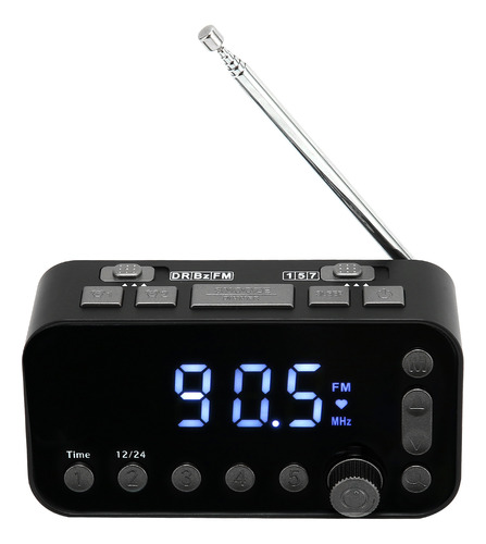 Reloj Daba1 Fm Radio Dual Usb Con Puerto De Carga Lcd