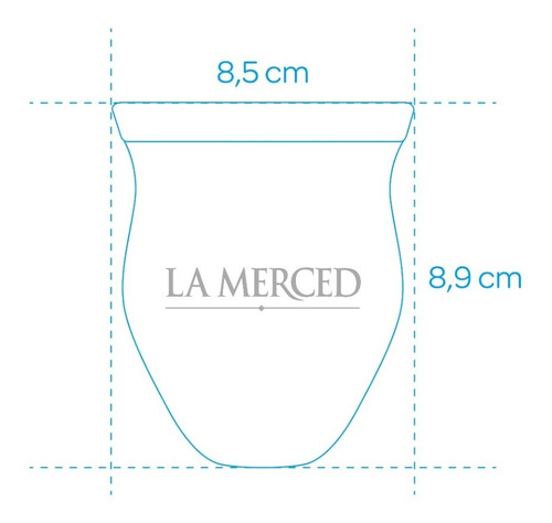 Imagen 5 de 5 de Mate De Vidrio Grande La Merced Bordo Boca Ancha