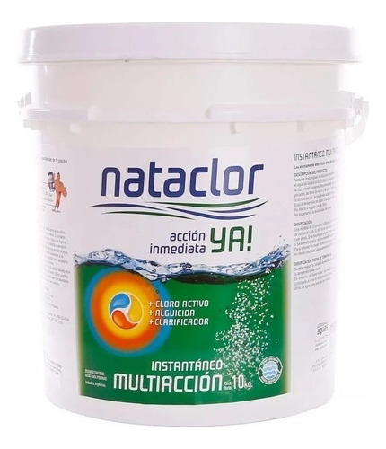 Cloro Instantáneo Multiacción X 10 Kilos Nataclor Rinde + Mm