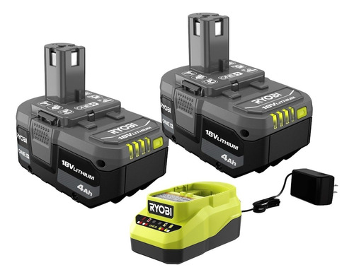 Combo Ryobi Cargador Y 2 Baterías 18v 4 Amperes