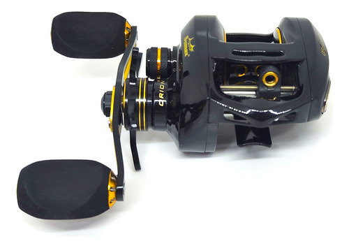 Reel rotativo de titanio Sumax Orion 12000 TTR Manija Derecha 7.1:11 162g Negro y Dorado