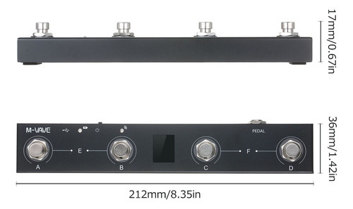 M-vave Pedal De Control Midi 4 Botones