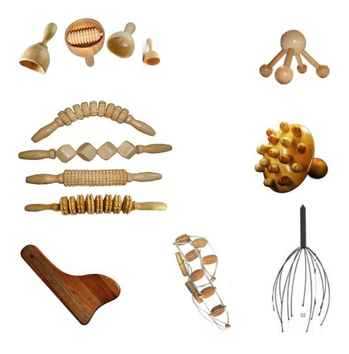 Maderoterapia Kit 13 Piezas Para Cabina De Estetica
