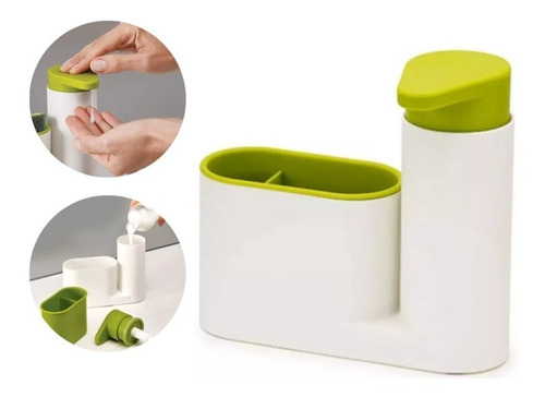 Dispenser Para Detergente Jabon Con Portaesponja Plastico