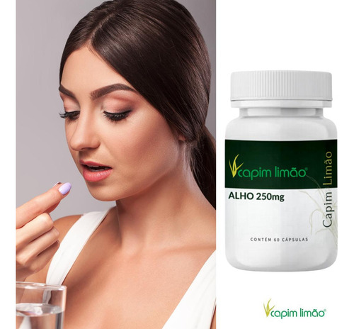 Alho 250 Mg 60 Capsulas Capim Limão Sabor Sem sabor
