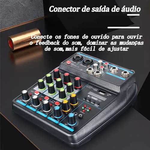 Mesa Sonido Bt 4 Canales Mezclador Audio Usb 48v Phantom