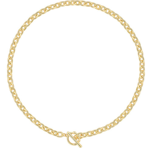 Collar Gargantilla Cadena Grueso Oro 18 Quilates De Mujer