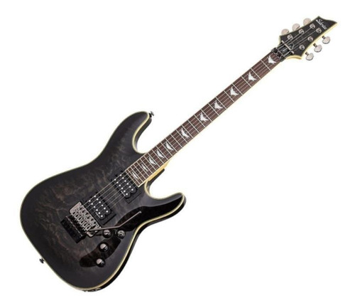 Imagen 2 de 2 de Guitarra eléctrica Schecter Omen Extreme-6 archtop de arce/caoba see-thru black con diapasón de palo de rosa