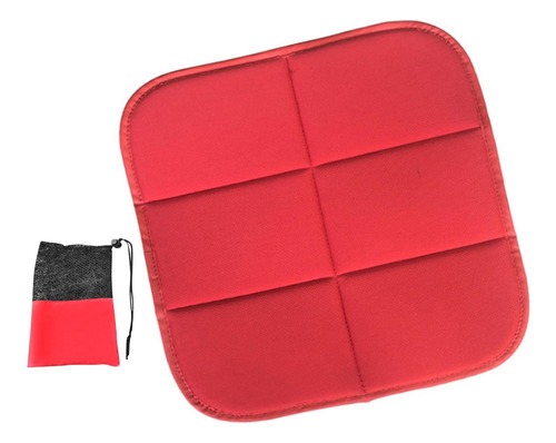 Cojín De Asiento Plegable Con Bolsa De Borde Rojo