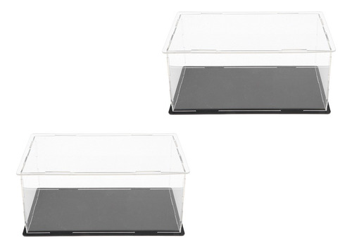 2 Vitrinas De Acrílico Transparente A Prueba De Polvo
