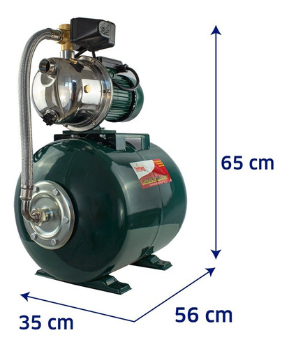 Imagen 7 de 10 de Hidroneumatico 1 Hp Tanque 52 Litros Bomba Jet 60 Lpm