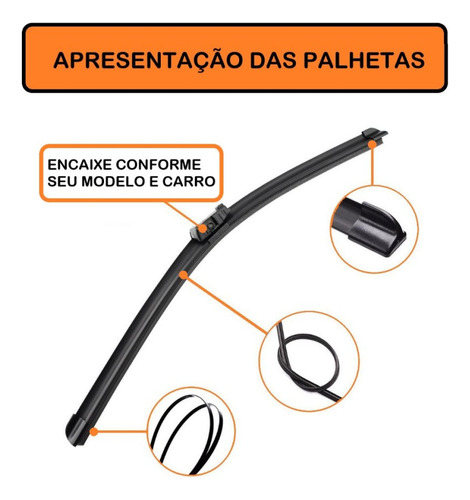 Palheta Limpador Parabrisa Silicone Vw Gol Fox Polo Virtus Gol G7 2017 A 2024 Rodo