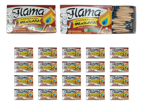 Fósforos Flama Cocina 20 Cajitas 200 Fósforos C/u