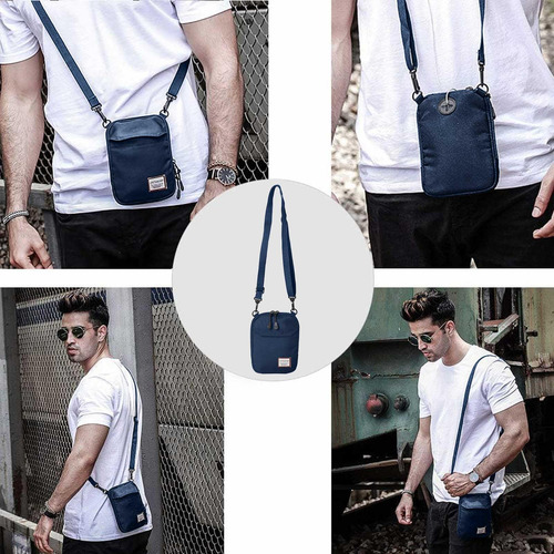 Mini Bolso Cruzado Azul Bolso De Hombro Pequeño Para Hombres