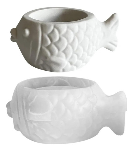 Molde Silicona Florero Maceta Porta Vela Pez