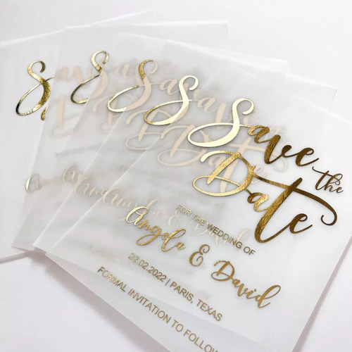 50 Invitaciones Boda Save The Date + 50 Sobres