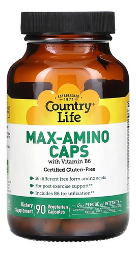 Country Life Max Amino Aminoacidos Y Vitamina B6 90 Caps Sfn