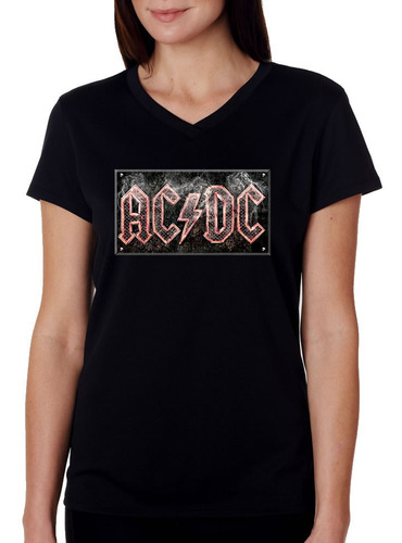 Camiseta Baby Look Preta Banda Rock Ac/dc Acdc Ac Dc 1