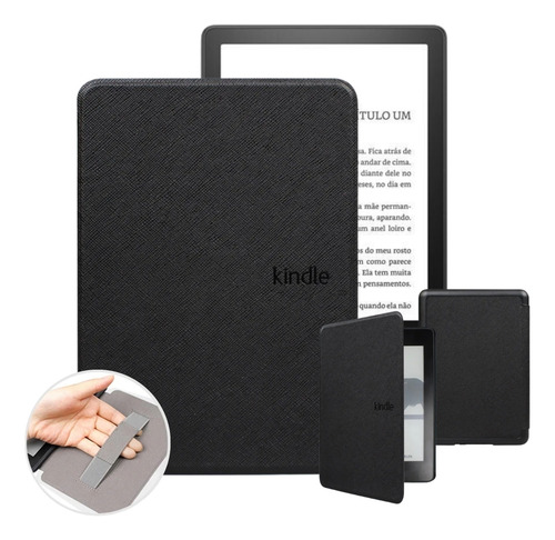 Capa Para Kindle 12 Gen 2024 Rs23cv + Couro Com Alça Interna