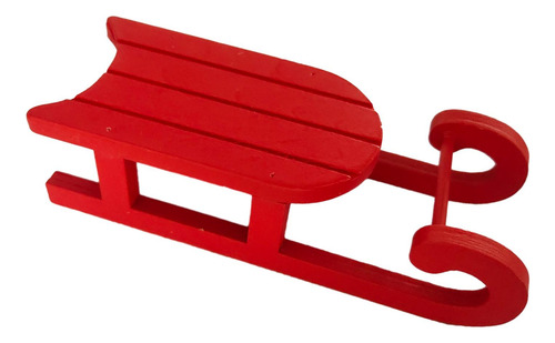 Trineo De Madera Tobogán Casa De Muñecas Decoración Rojo