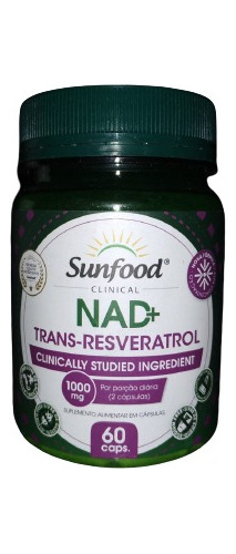 Nad+ Nicotinamida + Trans Resveratrol 1000mg Porcion Sunfood
