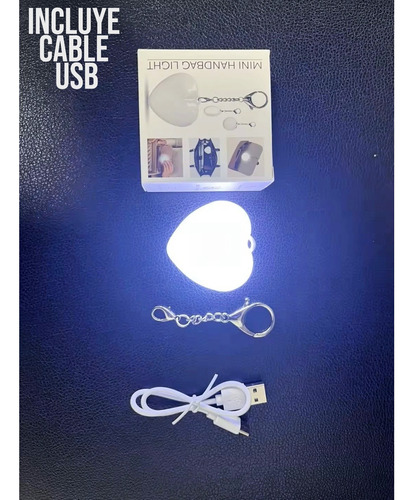 Llavero Corazon Led Tactil Recargable Usbc Para Cartera/bols