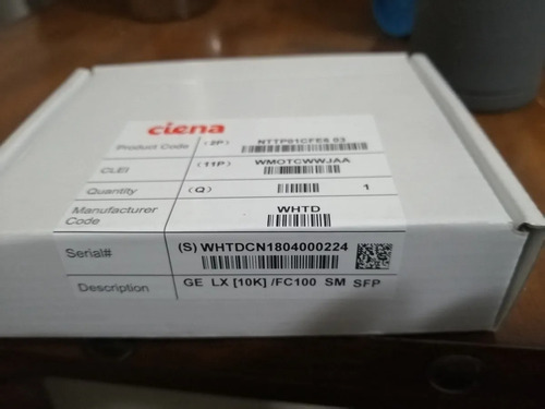 Ciena Nttp 01cfe6 Ge Lx (10k)/fc100 Modo Único Módulo Transm