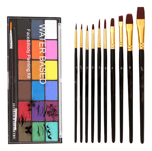 Kit De Pintura Facial De 18 Colores, Paleta 18 Colores Mate
