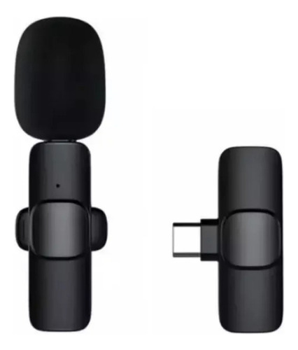 Micrófono Inalámbrico de Solapa Compatible iPhone iPad Celular Android y Tablet Tipo C Color Negro