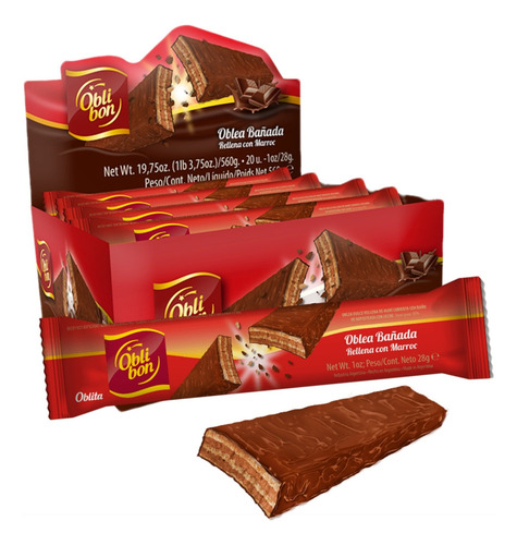 Oblea Obli-bon Bañada En Chocolate X20u