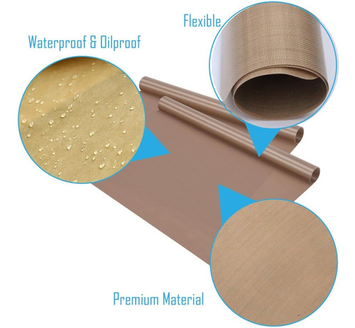 Q 10 Hojas De Teflón Ptfe Para Prensa Térmica Antiadherente