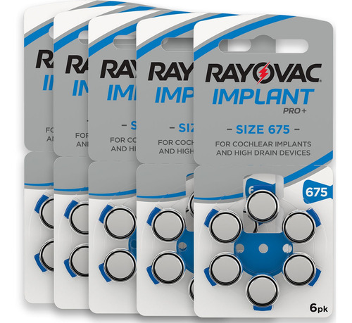 30 Baterias 675 Auditivas Rayovac Pr44 Implant Coclear Pro+