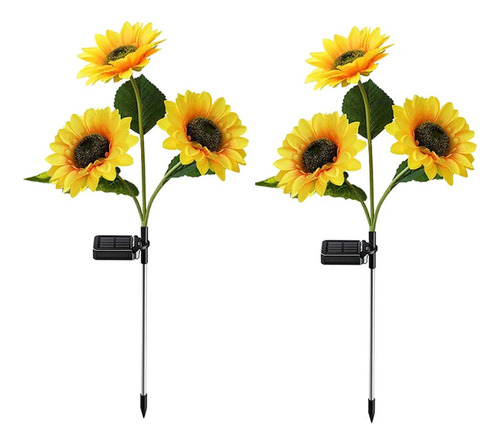 2tubo De Luz Led 3 Cabezas Girasol Enchufe Lámpara De Tierra