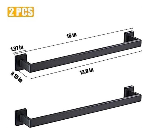 Toallero De Baño De 2 Piezas, Toallero De Baño De Acero Inox