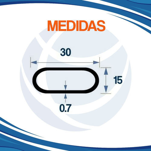 Caño Oval Perchero Aluminio P/ Placard De 3mts Cima