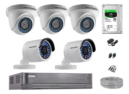 Cámaras Seguridad Kit 5 Hd 720p + Disco 2tb Vigilancia P2p