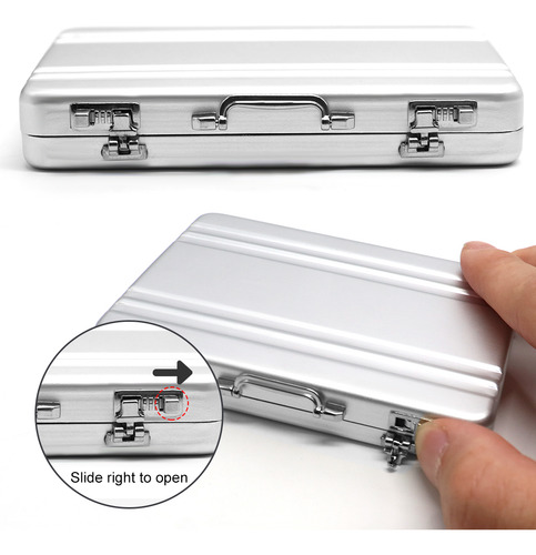 2 Caja De Almacenamiento De Aluminio Para Tarjetas De Crédit